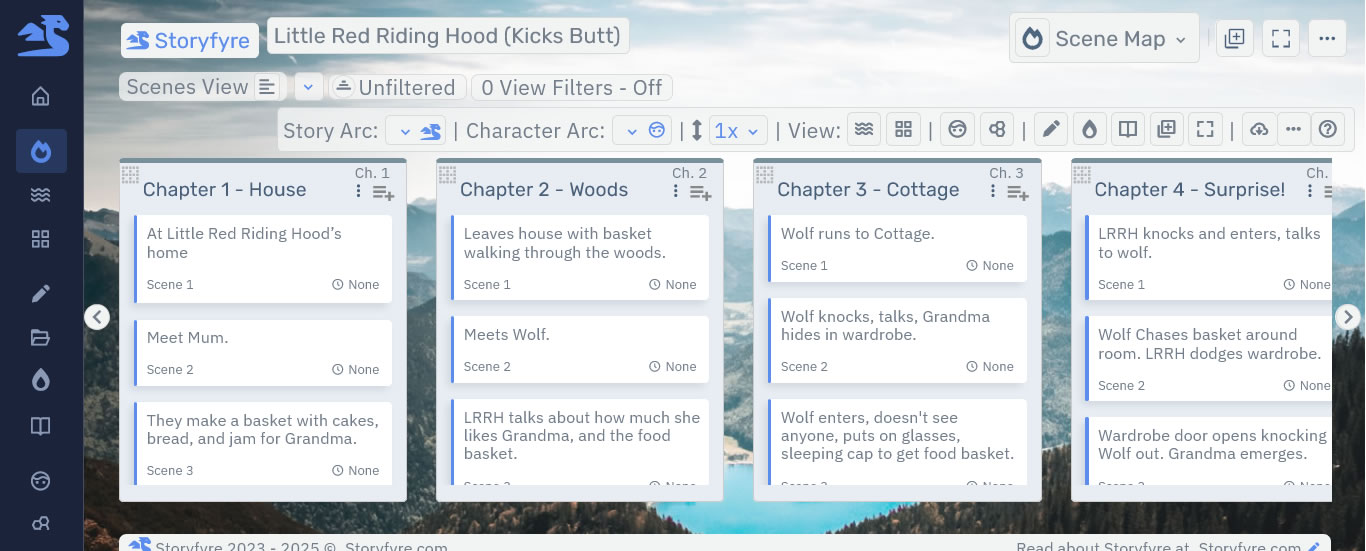 Storyfyre Pro Scene Map With SideMenu